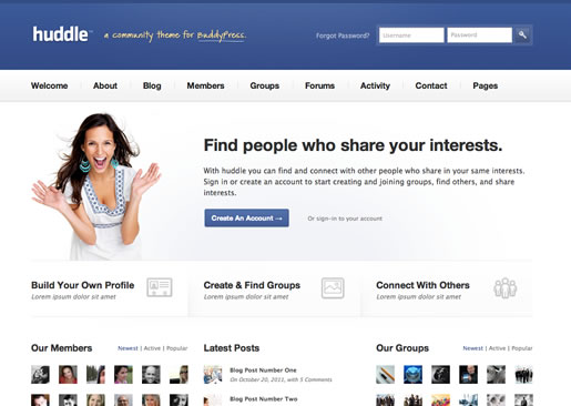 Huddle - Best BuddyPress WordPress Theme 2012