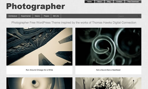 Photographer - Best Free Photography WordPress Theme 2012