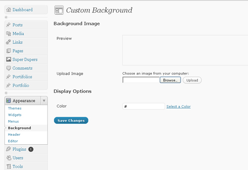 Wordpress Background Customization Wordpress Background Customization