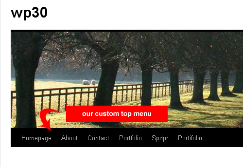 Wordpress menu Wordpress menu