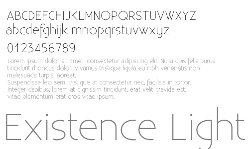 Existence Light font Existence Light font