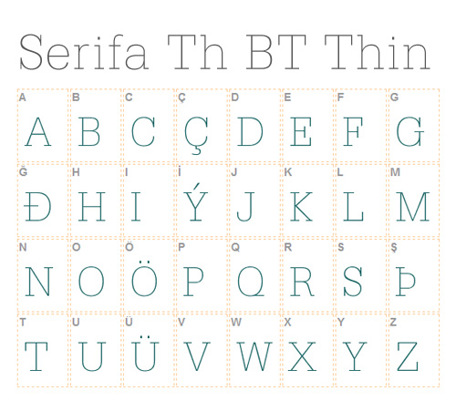 Serifa Th BT Thin Serifa Th BT Thin