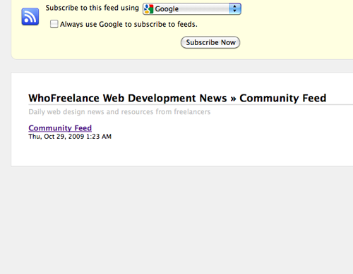 News Submission WhoFreelance Web Development News Feed